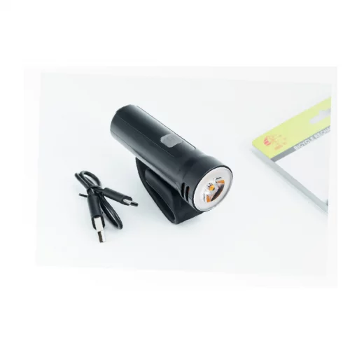 Ліхтар передній 1 діод 320 lumen, Li-ion 3.7V 1800mAh зарядка від USB, чорний JY-7205-1, ВЕЛОАКСЕСУАРИ, YQ-409864