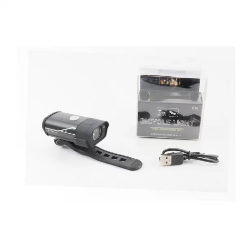 Фонарь передний 1 диод алюминиевый, Li-ion 3.7V 850mAh зарядка от USB, влагозащитный, чёрный HYD-018, ВЕЛОАКСЕСУАРИ, YQ-409339