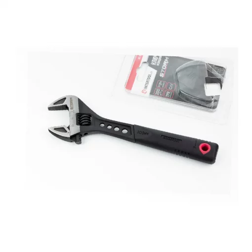 Ключ разводной 200мм, 0-24мм кованный, рукоятка TPR, Cr-V STORM (XT-0075), Ручний інструмент, YQ-702415