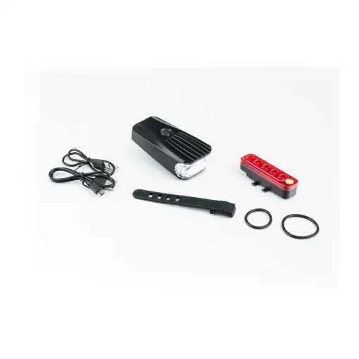 Фонарь передний 800 lumen+задний 300 lumen, зарядка от USB, влагозащитные к-кт, QX-T0105, ВЕЛОАКСЕСУАРИ, YQ-414098