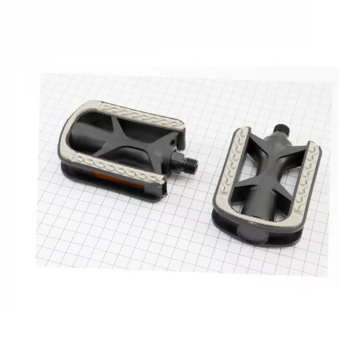 Педали CITY 9/16" (105.5x74x26мм) пластиковые, чёрно-серые NW-88, ВЕЛОЗАПЧАСТИНИ, YQ-403270