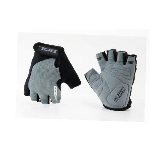 Рукавички без пальців L з гелевими вставками під долоню, чорно-сірі SBG-1457, ВЕЛОЕКІПІРУВАННЯ, YQ-408188