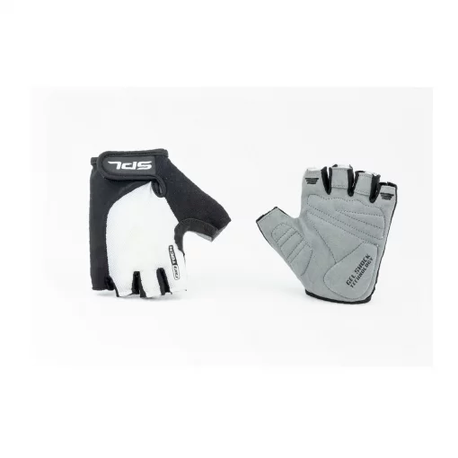 Перчатки без пальцев M с гелевыми вставками под ладонь, чёрно-белые SBG-1457, ВЕЛОЕКІПІРУВАННЯ, YQ-408256