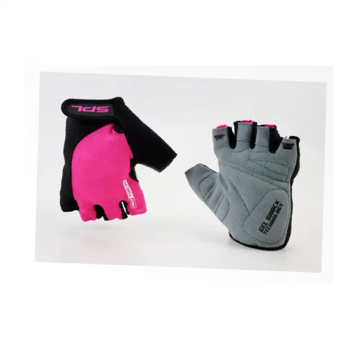 Перчатки без пальцев M с гелевыми вставками под ладонь, чёрно-розовые SBG-1457, ВЕЛОЕКІПІРУВАННЯ, YQ-408192