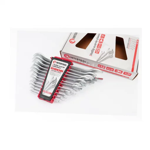 Набор ключей рожковых 12шт (6x7/8x9/10x11/12x13/14x15/16x17/18x19/20x22/21x23/24x27/25x28/30x32) "пластиковый держатель"