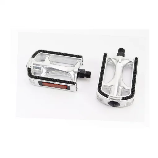 Педали CITY 9/16" (113x71x25мм) алюминиевые, серебристо-чёрные NWL-266, ВЕЛОЗАПЧАСТИНИ, YQ-411331