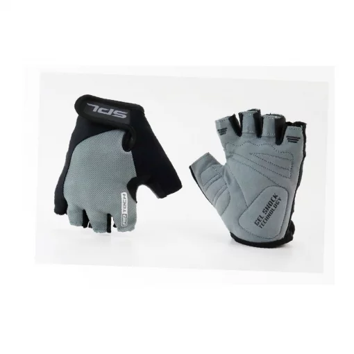Перчатки без пальцев M с гелевыми вставками под ладонь, чёрно-серые SBG-1457, ВЕЛОЕКІПІРУВАННЯ, YQ-408187
