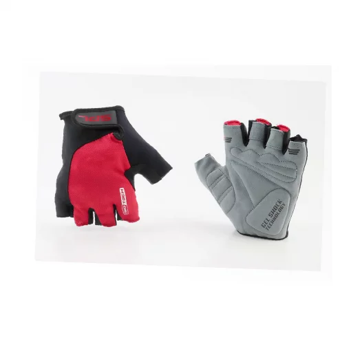 Рукавички без пальців M з гелевими вставками під долоню, чорно-червоні SBG-1457, ВЕЛОЕКІПІРУВАННЯ, YQ-408084