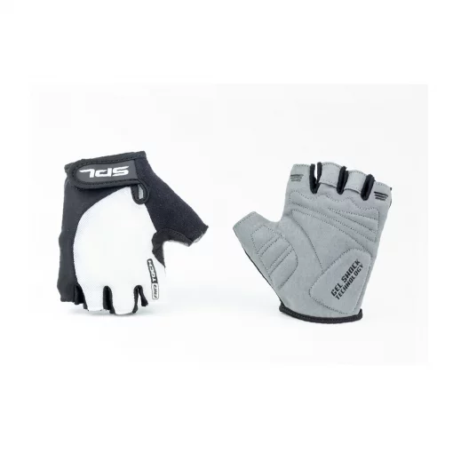 Рукавички без пальців S з гелевими вставками під долоню, чорно-білі SBG-1457, ВЕЛОЕКІПІРУВАННЯ, YQ-408255