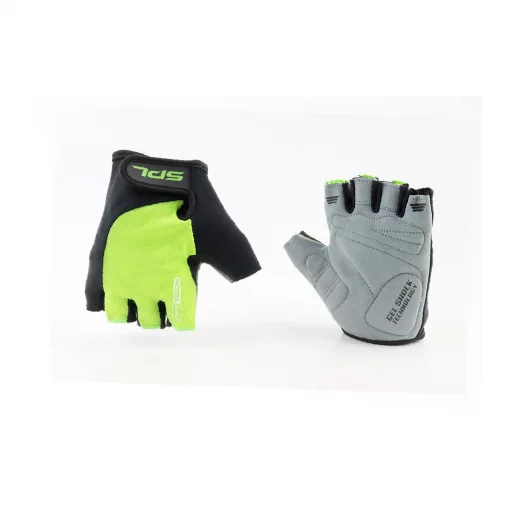 Рукавички без пальців S з гелевими вставками під долоню, чорно-салатові SBG-1457, ВЕЛОЕКІПІРУВАННЯ, YQ-408081