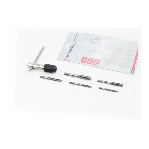 Набор метчиков с Т-образным держателем 6 ед. (M4,5,6,8,10) (SD-8018), Ручний інструмент, YQ-702423