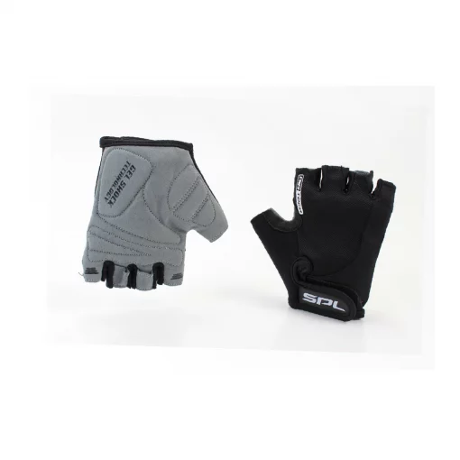 Перчатки без пальцев XS с гелевыми вставками под ладонь, чёрные SBG-1457, ВЕЛОЕКІПІРУВАННЯ, YQ-408170