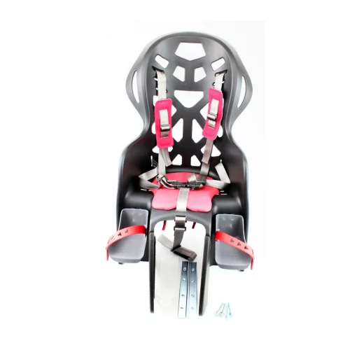 Сиденье для перевозки детей заднее, пластмассовое, крепл. на багажник, пятиточечный ремень безопасности, BC-195, ВЕЛОАКСЕСУАРИ,