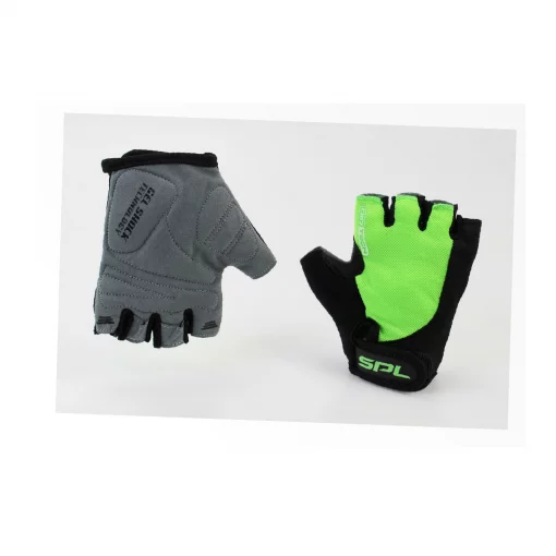 Перчатки без пальцев XS с гелевыми вставками под ладонь, чёрно-салатовые SBG-1457, ВЕЛОЕКІПІРУВАННЯ, YQ-408171