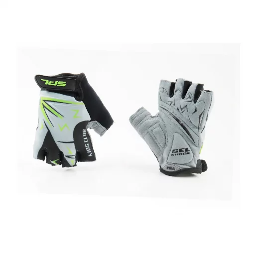 Перчатки детские без пальцев (3-4 года) с мягкими вставками под ладонь, чёрно-серо-зелёные SKG-1553, ВЕЛОЕКІПІРУВАННЯ, YQ-408112