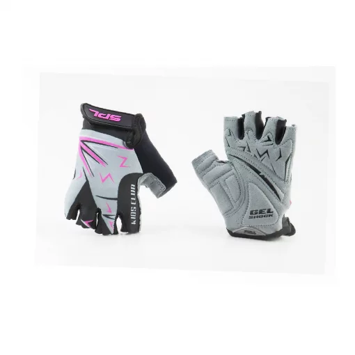 Перчатки детские без пальцев (3-4 года) с мягкими вставками под ладонь, чёрно-серо-розовые SKG-1553, ВЕЛОЕКІПІРУВАННЯ, YQ-408114