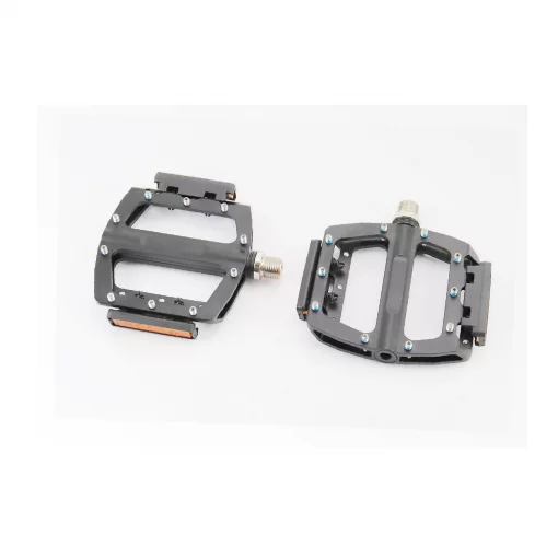 Педалі MTB широкі 9/16" (101x98x16мм) зі знімними шипами, 2 пром-підшипники (6х13х5), алюмінієві, чорні NWL-506B, ВЕЛОЗАПЧАСТИНИ,