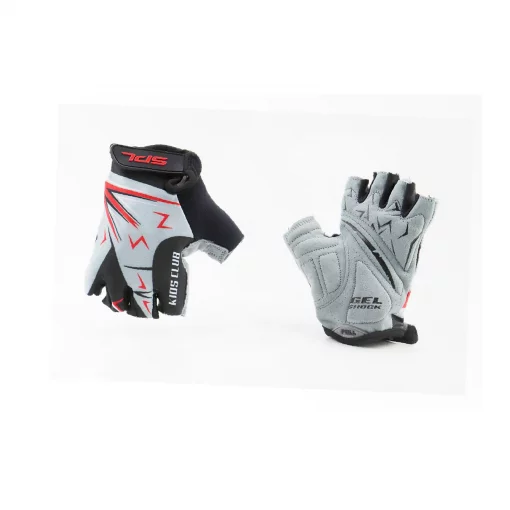 Перчатки детские без пальцев (3-4 года) с мягкими вставками под ладонь, чёрно-серо-красные SKG-1553, ВЕЛОЕКІПІРУВАННЯ, YQ-408111