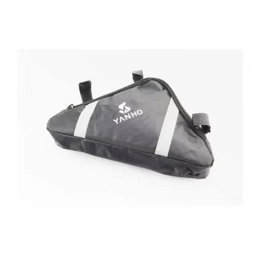 Сумка под раму треугольная 280х220х200мм, крепл. на липучке, влагозащитная, светоотражающие полосы, чёрная, ВЕЛОАКСЕСУАРИ,