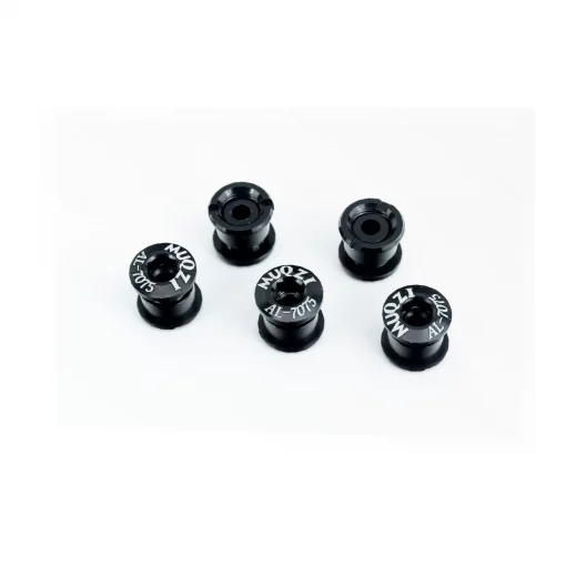 Бонки (болты) 6,5/10мм для крепления одинарной звезды, алюминиевые, чёрные 5шт к-кт, ВЕЛОЗАПЧАСТИНИ, YQ-412374