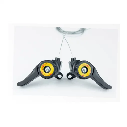 Переключатели (манетка) 3x7 скоростей, чёрно-жёлтые R 05, ВЕЛОЗАПЧАСТИНИ, YQ-403814