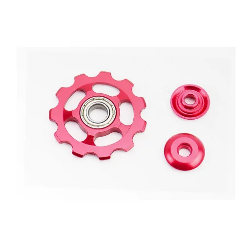 Ролик перекидки цепи задней 11T, пром-подшипник 689ZZ, алюминиевый, красный KL-4011А, ВЕЛОЗАПЧАСТИНИ, YQ-403841