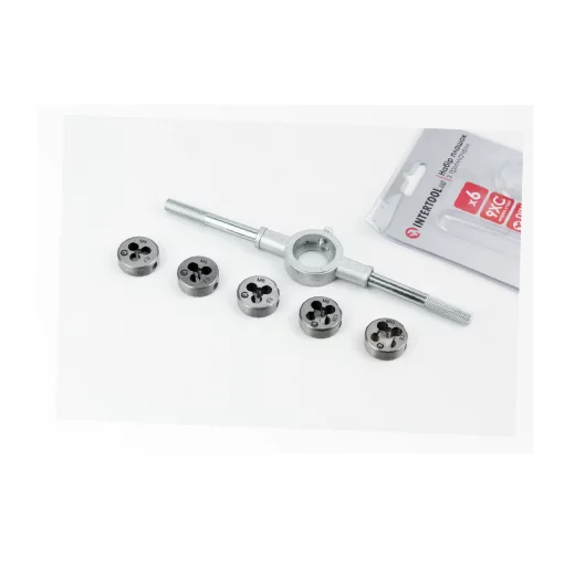 Набор плашек с держателем 6 ед. M4,5,6,8,10 (SD-8019), Витратні матеріали, YQ-332172