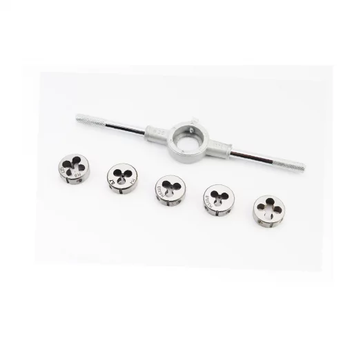 Набір плашок з тримачем 6 од. M4,M5,M6,M8,M10 (15-0406), Витратні матеріали, YQ-703057