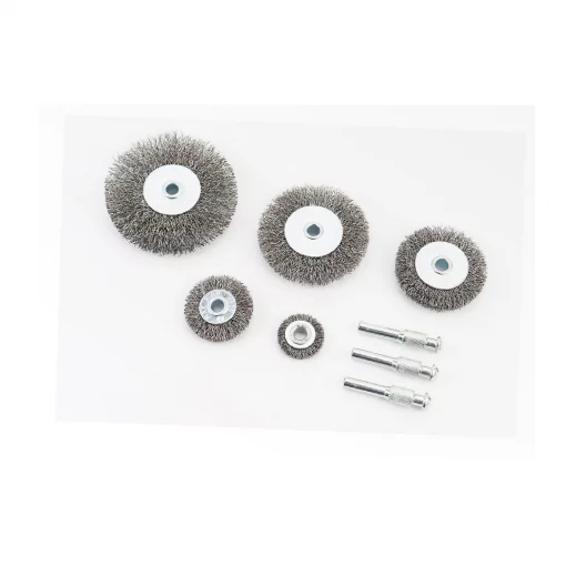 Набор щёток 5шт-диск. со стержнем 1/4" D-25/40/50/60/75мм из рифлёной проволоки (BT-0500), Витратні матеріали, YQ-703132