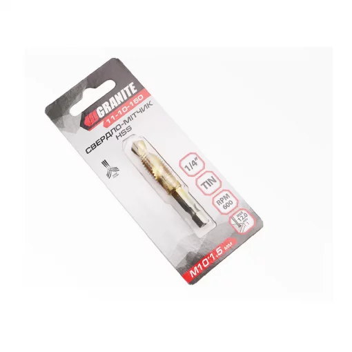 Сверло-метчик по металлу M10x1,5мм HSS DIN338 (11-10-150), Витратні матеріали, YQ-703231