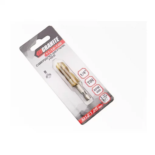 Свердло-мітчик по металу M12x1,25мм HSS DIN338 (11-12-125), Витратні матеріали, YQ-703232