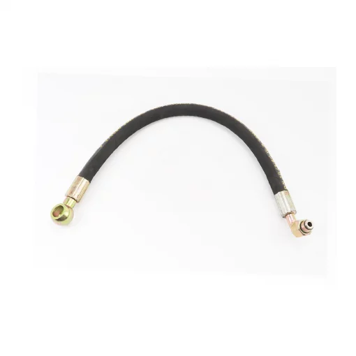 Шланг гідравлічний (L-55см, фітінг1 під болт D-18мм, фітінг2 90град, гайка М18), Мототрактор, YQ-608074