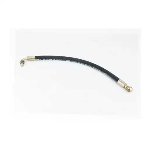 Шланг гідравлічний (L-63см, фітінг1 під болт D-18мм, фітінг2 90град, гайка М18), Мототрактор, YQ-608076