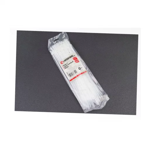 Хомут-стяжка пластиковый 4,8x300мм, к-кт 100шт, белый (TC-4830), Витратні матеріали, YQ-703195