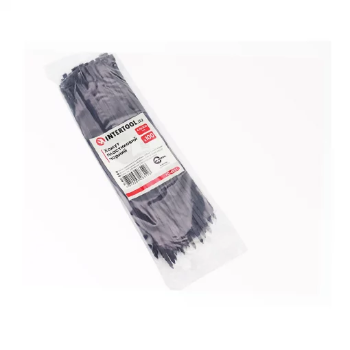 Хомут-стяжка пластиковый 4,8x300мм, к-кт 100шт, чёрный (TC-4831), Витратні матеріали, YQ-703202