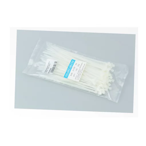 Хомут-стяжка пластиковый 4x150мм, к-кт 100шт, белый, Витратні матеріали, YQ-703315