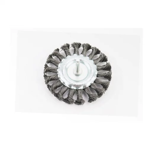 Щётка дисковая со стержнем 1/4", D-100мм из плетёной проволоки (BT-8100), Витратні матеріали, YQ-703142