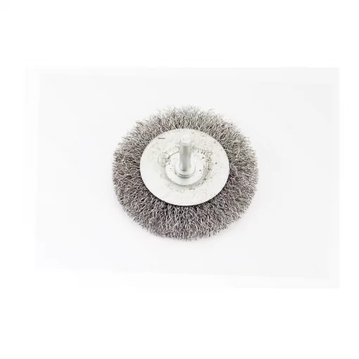 Щётка дисковая со стержнем 1/4" D-75мм из рифлёной проволоки (19-9807), Витратні матеріали, YQ-703068