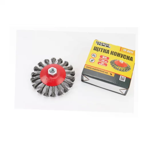 Щётка конусная М14, D-115мм из плетёной проволоки (19-8011), Витратні матеріали, YQ-703079