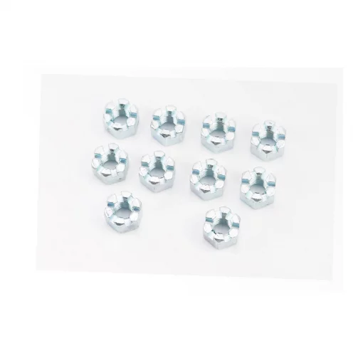 Гайка М10x1,5мм корончатая 8 цб DIN935, к-кт 10шт, Метизи, YQ-704060