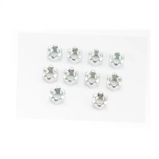 Гайка М8x1,25мм корончатая 8 цб DIN935, к-кт 10шт, Метизи, YQ-704059