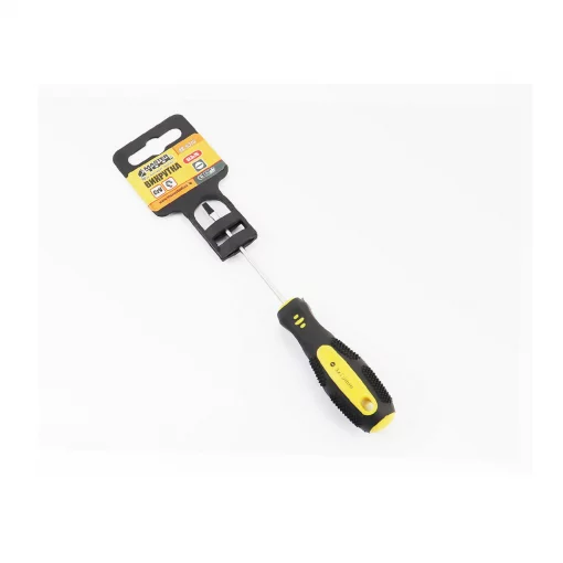 Викрутка магнітна шліцева SL3x 75мм, рукоятка з TPR покриттям (48-5375), Ручний інструмент, YQ-702038