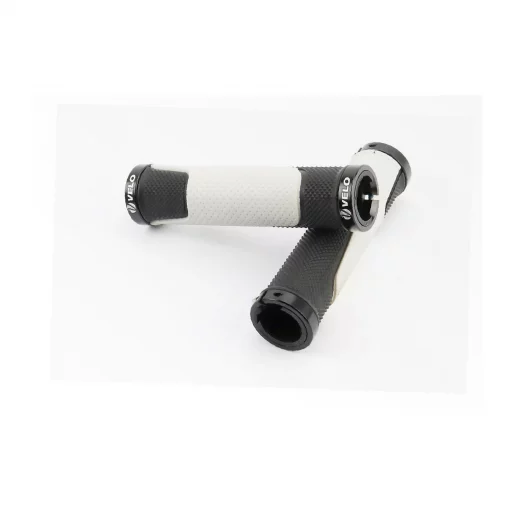 Ручки руля 130мм с зажимом Lock-On с двух сторон, чёрно-белые VLG-776, ВЕЛОЗАПЧАСТИНИ, YQ-403067