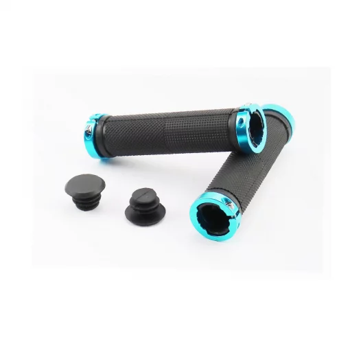 Ручки руля 130мм с зажимом Lock-On с двух сторон, чёрно-синие FL-426, ВЕЛОЗАПЧАСТИНИ, YQ-406668