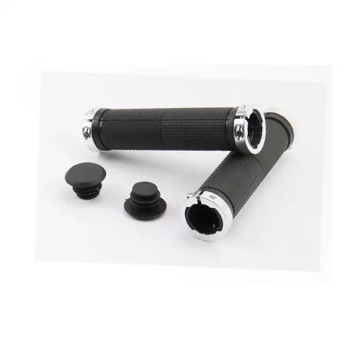 Ручки руля 130мм с зажимом Lock-On с двух сторон, чёрно-серебристые FL-426, ВЕЛОЗАПЧАСТИНИ, YQ-406636