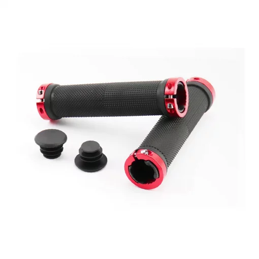 Ручки руля 130мм с зажимом Lock-On с двух сторон, чёрно-красные FL-426, ВЕЛОЗАПЧАСТИНИ, YQ-406667