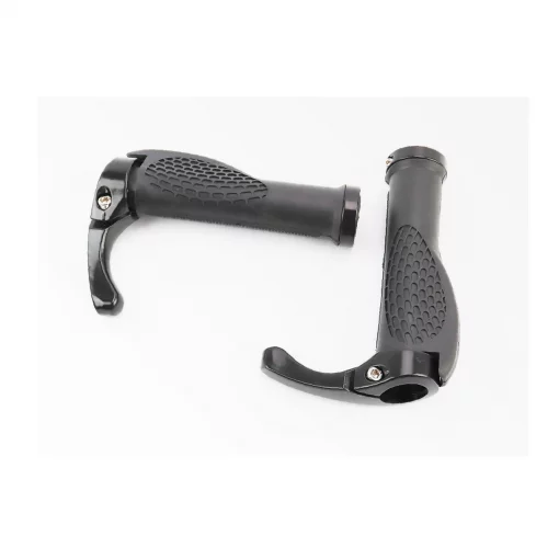 Ручки руля 140мм с зажимом Lock-On, эргономичные с рожками, чёрные, ВЕЛОЗАПЧАСТИНИ, YQ-406292