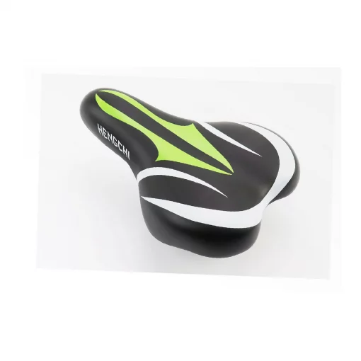 Сиденье CHILD 220x150мм, чёрно-бело-зелёное HENGCHI AZ-296AF, ВЕЛОЗАПЧАСТИНИ, YQ-411478