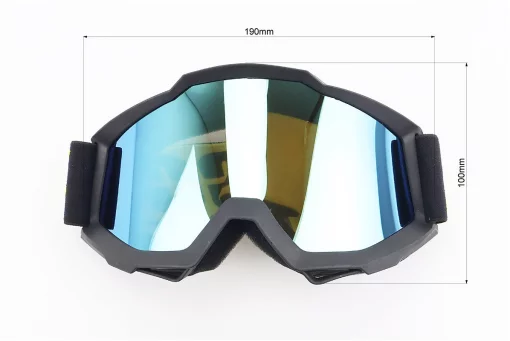 Окуляри кросові/ендуро/АТV, чорні з жовтим ремінцем (дзеркальне скло), FIX-207423