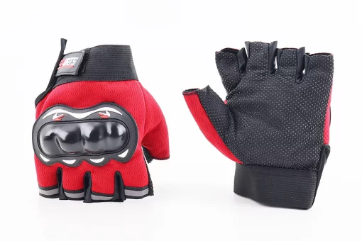 Перчатки мотоциклетные без пальцев L-Чёрно-Красные, FIX-210620